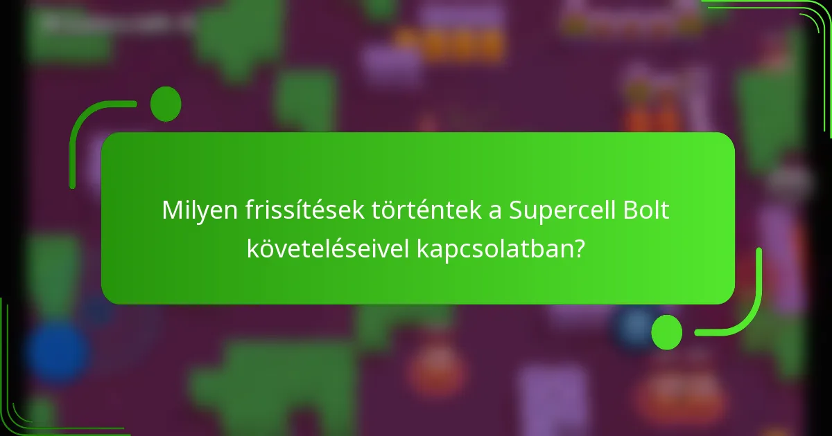 Milyen frissítések történtek a Supercell Bolt követeléseivel kapcsolatban?